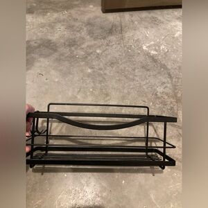 MOVNO Shower Bath wall Hanging Mounted Caddy Basket Shelf Black Metal 4 Hooks